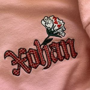 Women/Girls Pink Flower Crop Tops